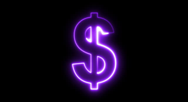 Animated neon dollar symbol