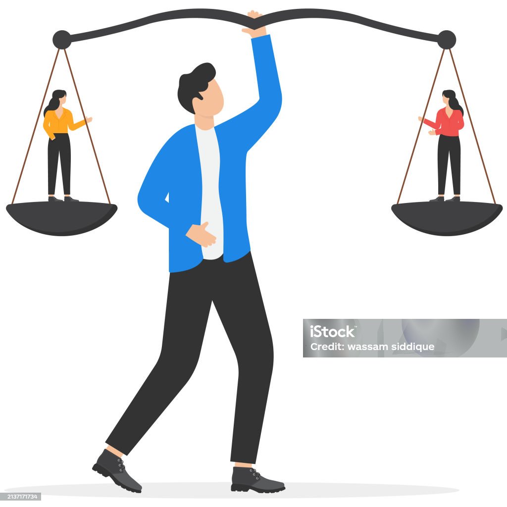 Comparing Jobs Vector Image Manager Or Boss Comparing Two Employees Concept Business Illustration ...