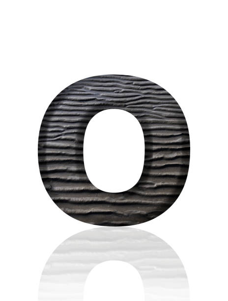 istock Isolated shot of three-dimensional mud flat pattern alphabet letter O on white background 2137185553