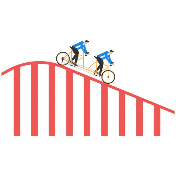 Vector illustration of Cycle riding economy. Concept business vector illustration. Flat character design.