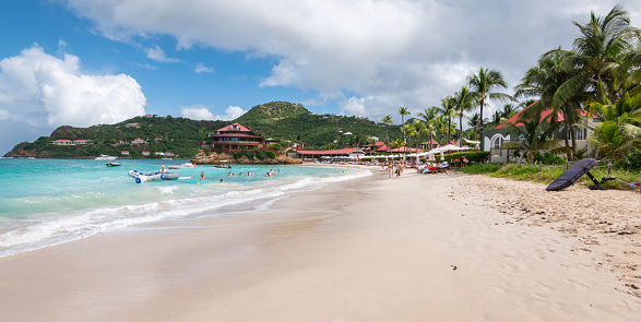 In March 2018, tourists were enjoying a beautiful beach near Saint-Anne in Guadeloupe.