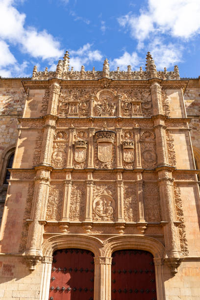 istock University of Salamanca, front stone Plateresque facade, Spain 2137336604
