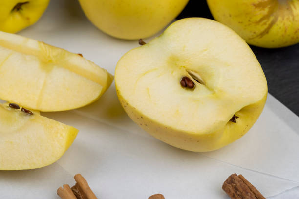 Cutting Apple Fruit - food preparation.