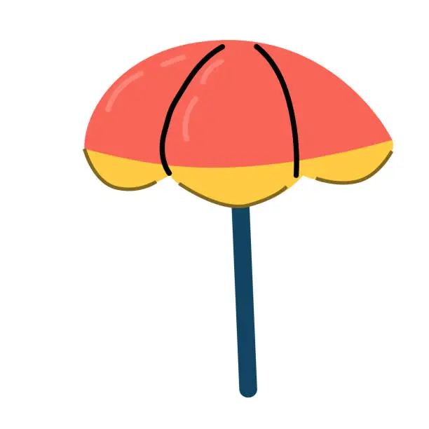 Vector illustration of Umbrella Beach Icon Illustration. Summer Parasol