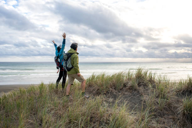 Retired Asian couple travelling New Zealand