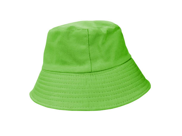 istock green bucket hat Isolated on a white background 2137368444