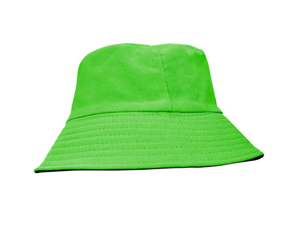 istock green bucket hat Isolated on a white background 2137368445