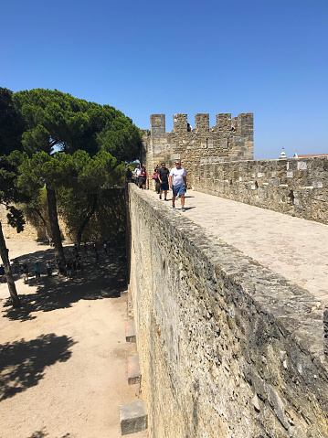 Lisbon Portugal :08/02/2019 - Sao Jorge (St. George) Castle, Castelo de Sao Jorge aka in Lisbon Portugal