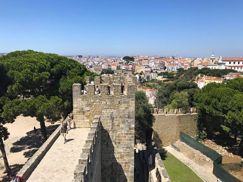 Lisbon Portugal :08/02/2019 - Sao Jorge (St. George) Castle, Castelo de Sao Jorge aka in Lisbon Portugal