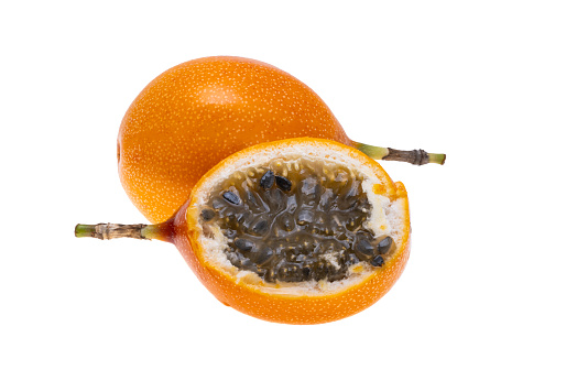 orange passion fruit isolated on white background