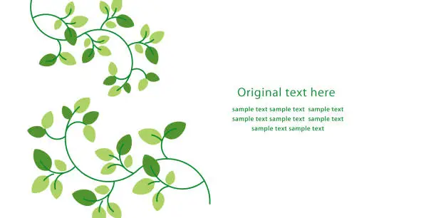 Vector illustration of Simple frame design with dancing leaves