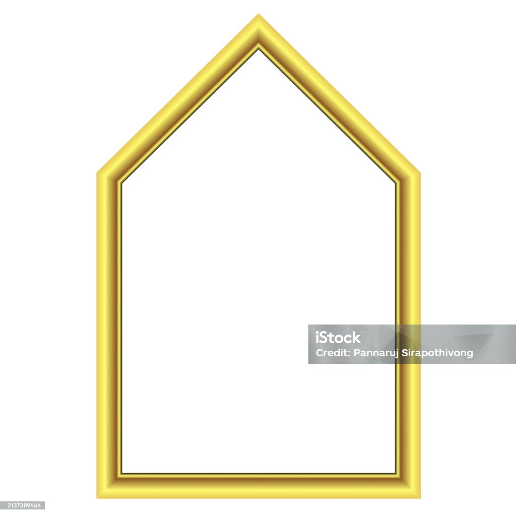 Triangular Arch Gold Frame Rectangular Frame Architecture Window Door ...