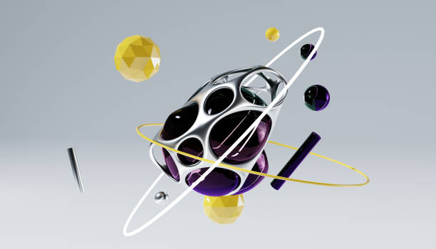 istock Flying abstract figures. Cloth fabric gradient waves abstract background. Iridescent glass wavy surface. Liquid surface, ripples, reflections. 3d render illustration. 2137399084