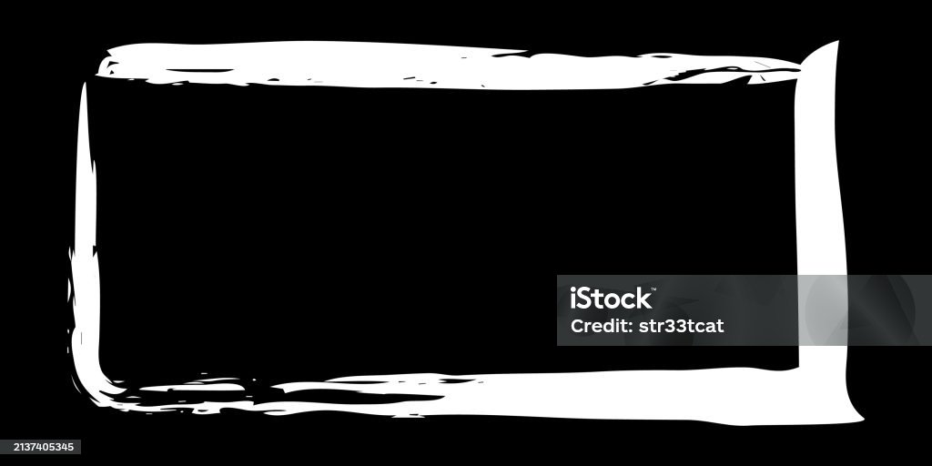 Paint Vector Rectangle Rectangle Frame Hand Painted With White Paint Stock Illustration ...