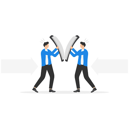 Competition. Business people and conflict in the office. Concept business vector illustration. Flat design style.