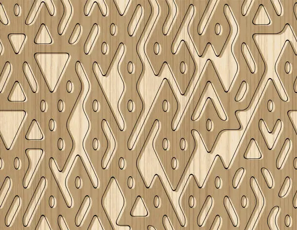 Vector illustration of seamless  wood  textured  rhombus  pattern