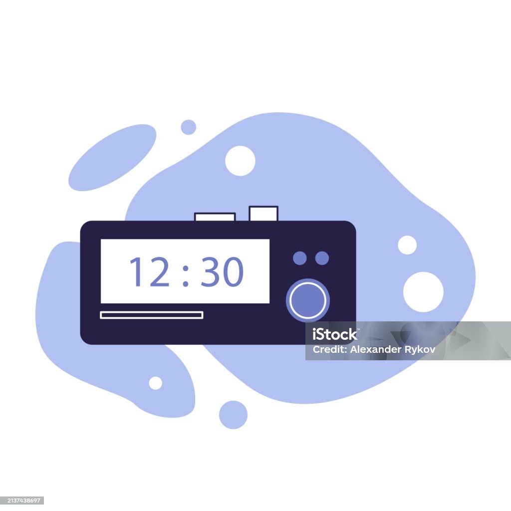 Abstract Alarm Clock Digital Alarm Clock On An Abstract Background Stock Illustration ...