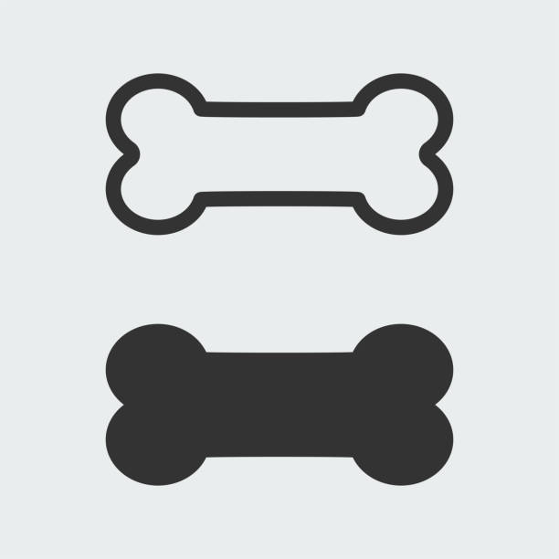 kość dla psa. edytowalna ikona konturu kości. - kość stock illustrations