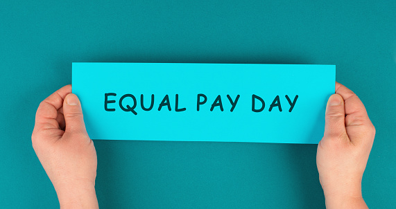 Equal pay day, raising awareness of gender pay gap, income of men and women for work, disadvantage in society