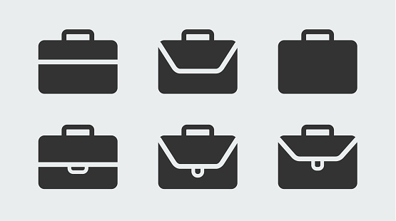 Briefcase. Easily editable symbol for design.