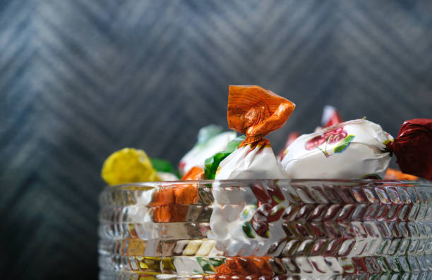 A bowl of fest candy. Festive traditions in Turkish and islamic culture.
