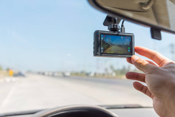 istock Closeup to dash camera in the car 2137512568