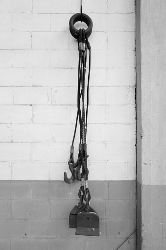 hanging hooks of an old crane
