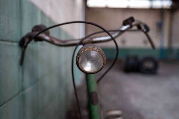 Side lights of old tricycle, vehicles of Thai people in ancient times. Soft and selective focus
