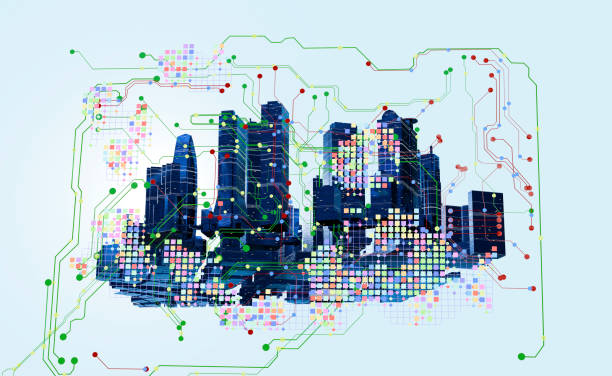 istock Tokyo city and electronic information circuits 2137520699