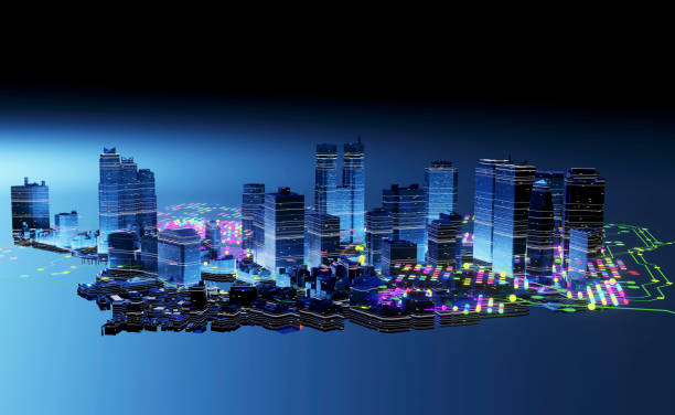 istock Tokyo city and electronic information circuits 2137520706