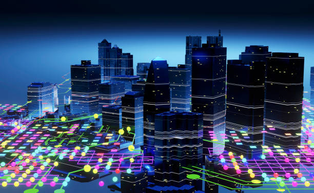istock Tokyo city and electronic information circuits 2137520738