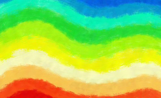Rainbow colored strata art. It gives the texture of opaque watercolor paint.