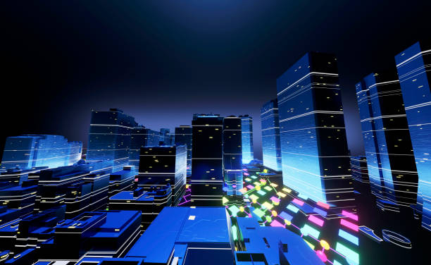 istock Tokyo city and electronic information circuits 2137531855