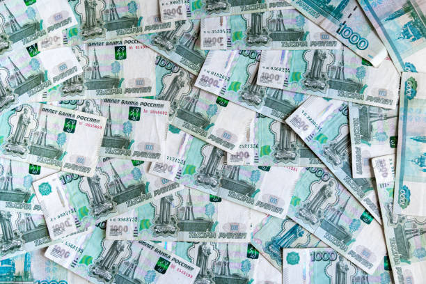 istock Russian money banknotes of one thousand rubles per written frame 2137544576