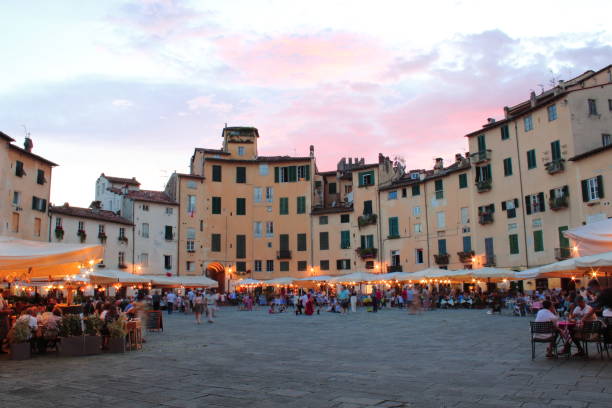 istock Lucca, Piazza dell'Anfiteatro or oval square 2137549868