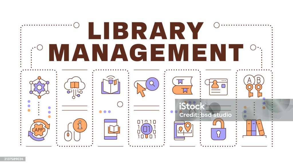 Library Word Image Library Management Word Concept Isolated On White Stock Illustration ...