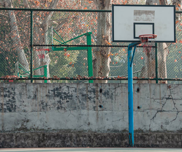 istock Basketball rack in the Wuhan University Stadium. 2137622654