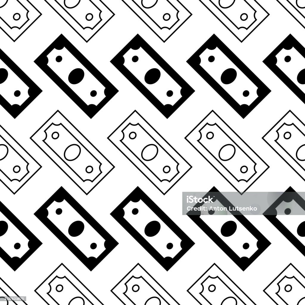 Money Graphic Pattern Dollars Banknotes Seamless Pattern Cash Money For Background Stock ...
