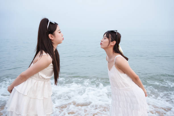 Lesbian tourists at the seaside