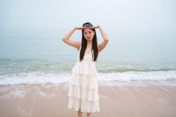 Young female tourist at the beach