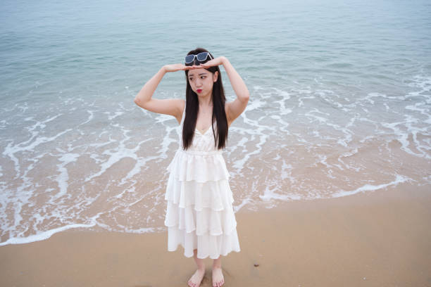 Young female tourist at the beach