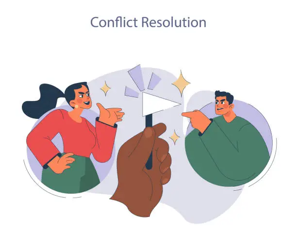 Vector illustration of Conflict Resolution concept.