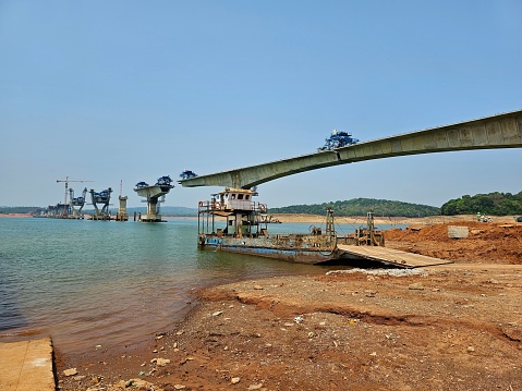 Construction project in sharavati river backwater