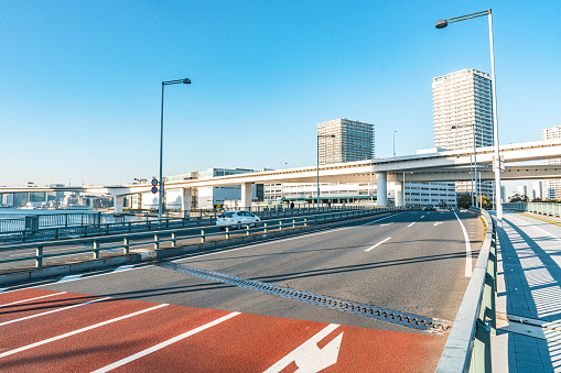 City road and Modern Urban Skyline in Tokyo