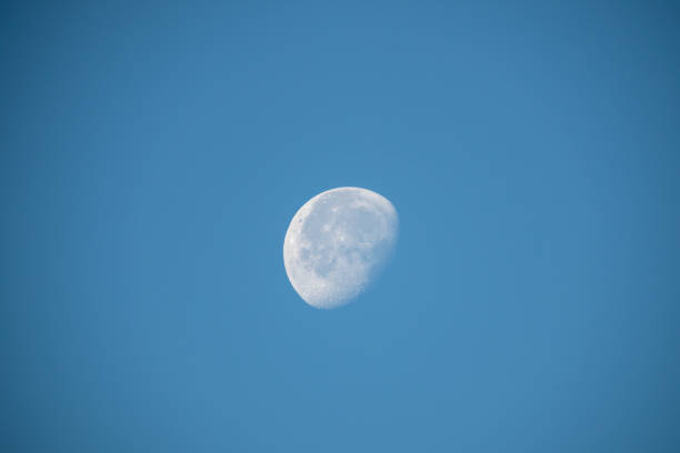 istock The Moon in daytime in a blue sky has something beautiful 2137779176