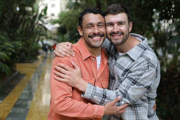 istock Man hugging his handsome boyfriend 2137802229