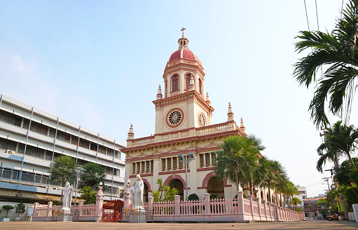 Santa Cruz Church, a Well Known Historical Roman Catholic Church in Kudi Chin Neighborhood in Bangkok, Thailand