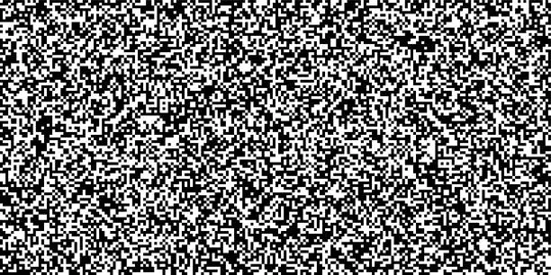 Vector illustration of Seamless texture with retro television grainy black and white noise effect. 100x200 Pixels background. TV screen no signal. Horizontal rectangle format. Simple vintage bitmap vector illustration