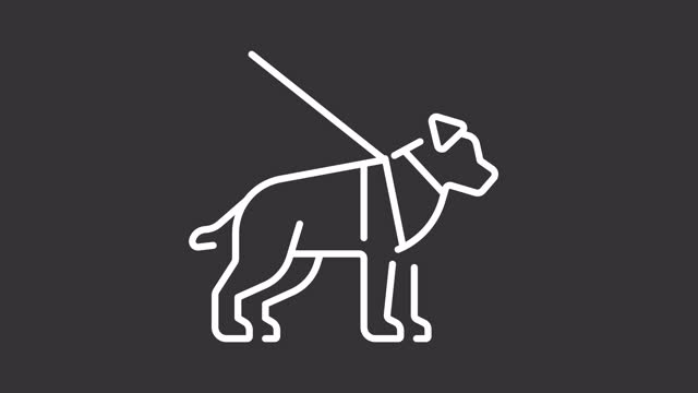 Animated guide dog white icon