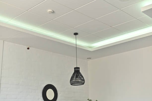 istock The ceiling in the interior of the cafe. 2137975401